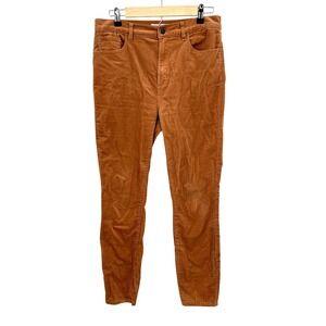 LOFT Womens High Waist Skinny Corduroy Pants Burnt Orange Size 6 28 Stretch